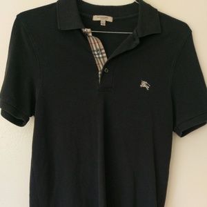 Burberry | Shirts | Burberry London Polo Shirt Black Medium Mens ...
